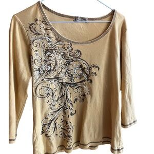 Y2K Frutiger Top With Gemstones and Stitching